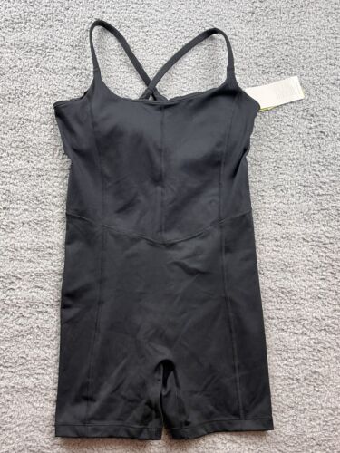 All in Motion Women's Size Small Brushed Sculpt Short Bodysuit Black
