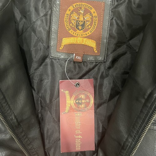 Chaqueta Ministry of Fashion Para Hombre Negra 2XL XXL Imitación Cuero Motociclista Estilo Pesado - Imagen 2 de 10