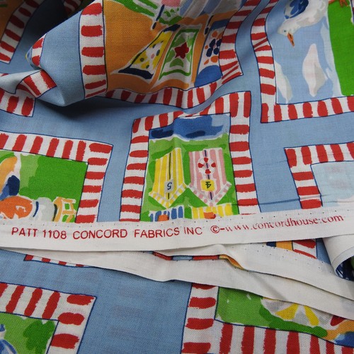 Seaside Nautical Beach Scene Cotton Fabric 2 yds 4" x 44" Concord Fabrics Quilts - Picture 6 of 6