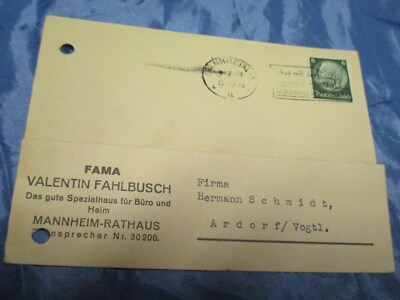 Postkarte 1934 , FAMA / Fahlbusch , Mannheim - Rathaus , Post Dokument / 459