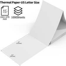 1000x 8.5x11" Folded A4 Thermal Continuous Paper For M08F M832 Hprt Printer