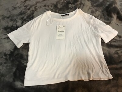 ZARA 白Tシャツ ZARA サーマル 白Tシャツ Lサイズ - メルカリ
