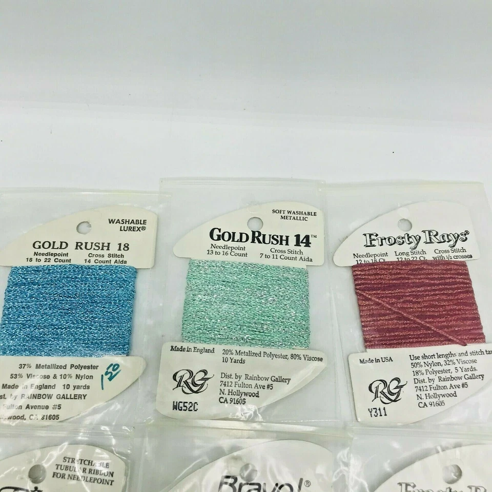 17 Rainbow Gallery Strandables Needlepoint Long Cross Stitch Fyre Gold Rush - Image 3 of 4