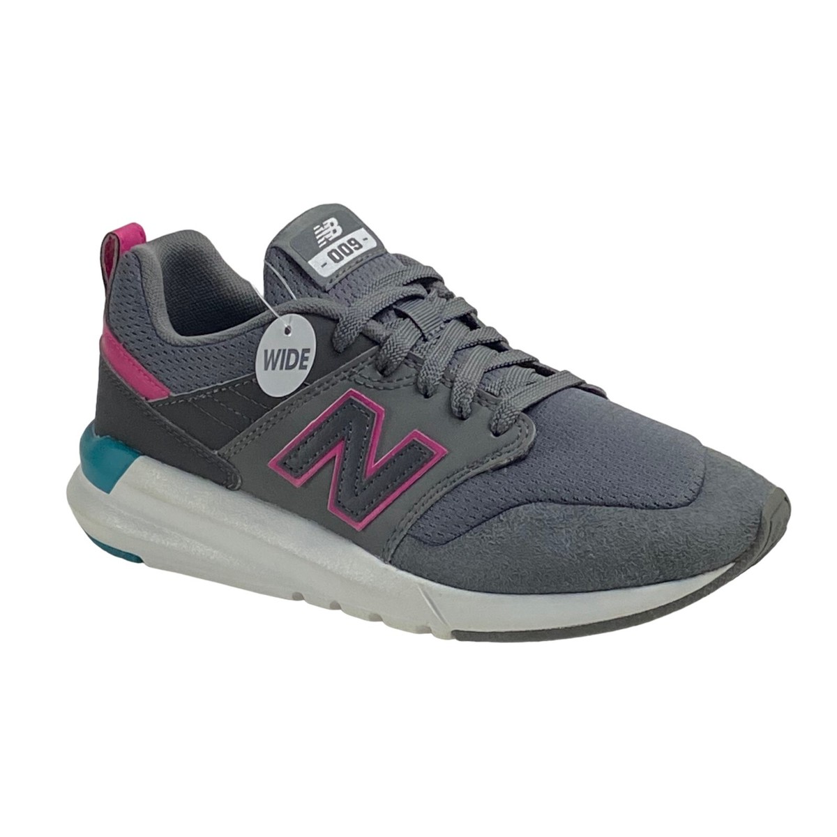 New Balance Women's Wide 009 Gray and Pink Classic Sneakers