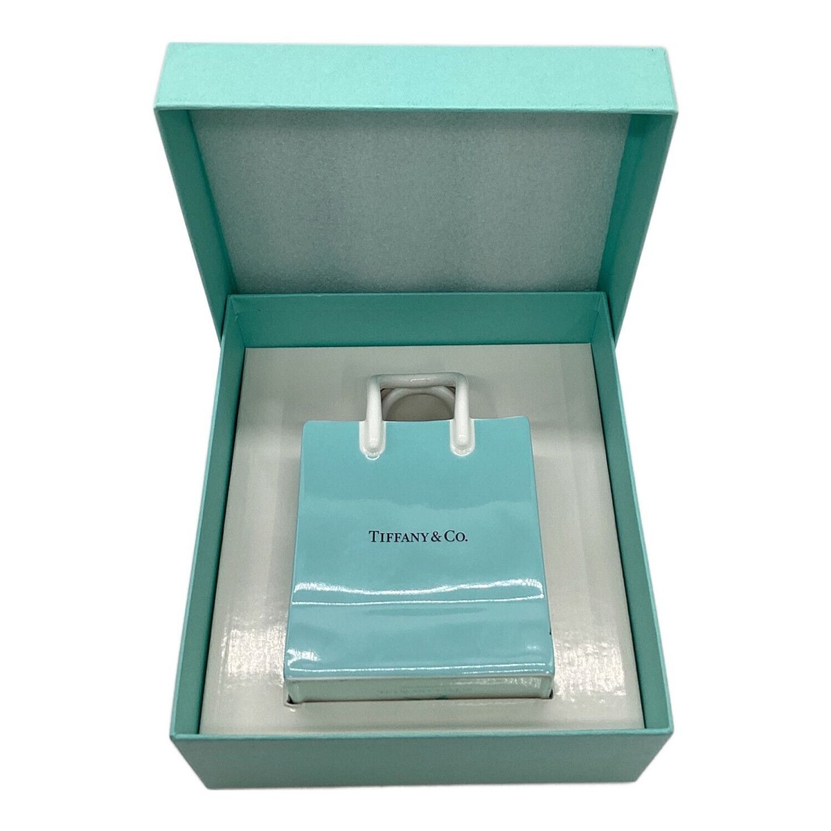 ティファニーTCOショッピングバック花瓶 Tiffany & Co. BONE CHINA Shopping Bag Ornament Flower Vase Blue