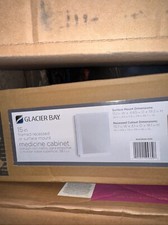 Glacier Bay Rectangular Wood Composite Medicine Cabinet with Mirror 15 x 19 in