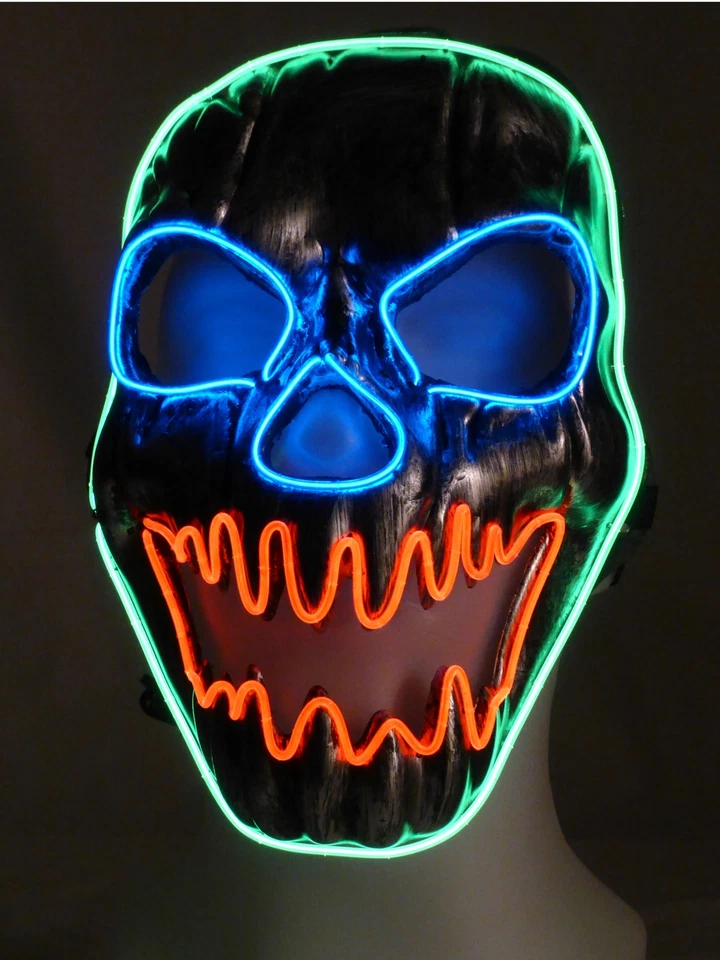 Halloween Horror  Leucht-Maske leuchtender LED Totenkopf für Karneval Fasching - Bild 3 von 4