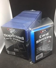 100 Standard Top Loaders and 100 Penny Sleeves - BCW - Brand New  COMBO PACK !!
