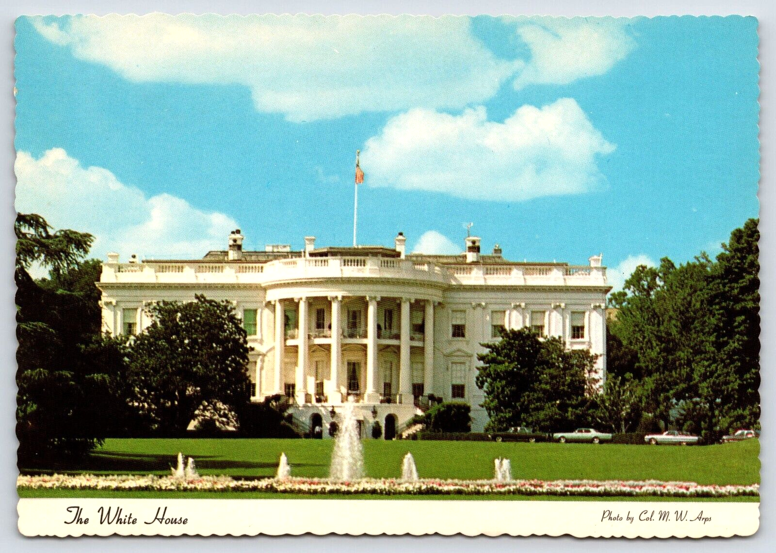 VINTAGE OLD ANTIQUE POSTCARD PHOTO WHITE HOUSE SOUTH LAWN WASHINGTON D.C. USA