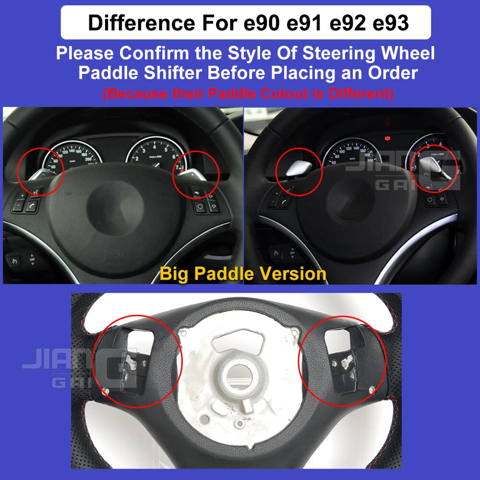 Volante LED de fibra de carbono para BMW E90 E92 E93 M3 328i 335i SSG Foto 4 de 4