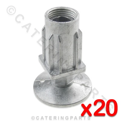 CPUK 20 of 30mm SQUARE TABLE LEGS ADJUSTABLE FOOT INSERTS FOR CATERING TABLE WORKTOP