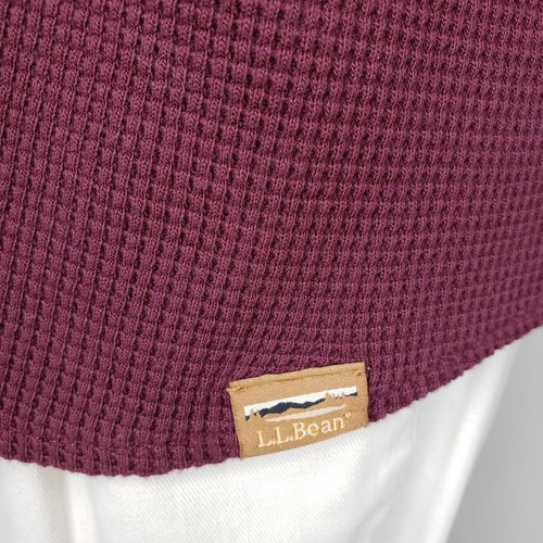 L.L. Bean Waffle Knit Work Shirt Large Snap Front Pockets Thermal Shacket - Picture 6 of 7