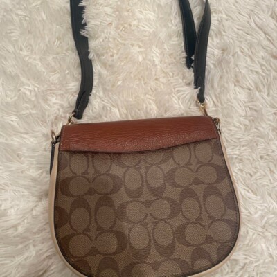 Used COACH Unisex Signature shoulder bag brown/beige logo pattern