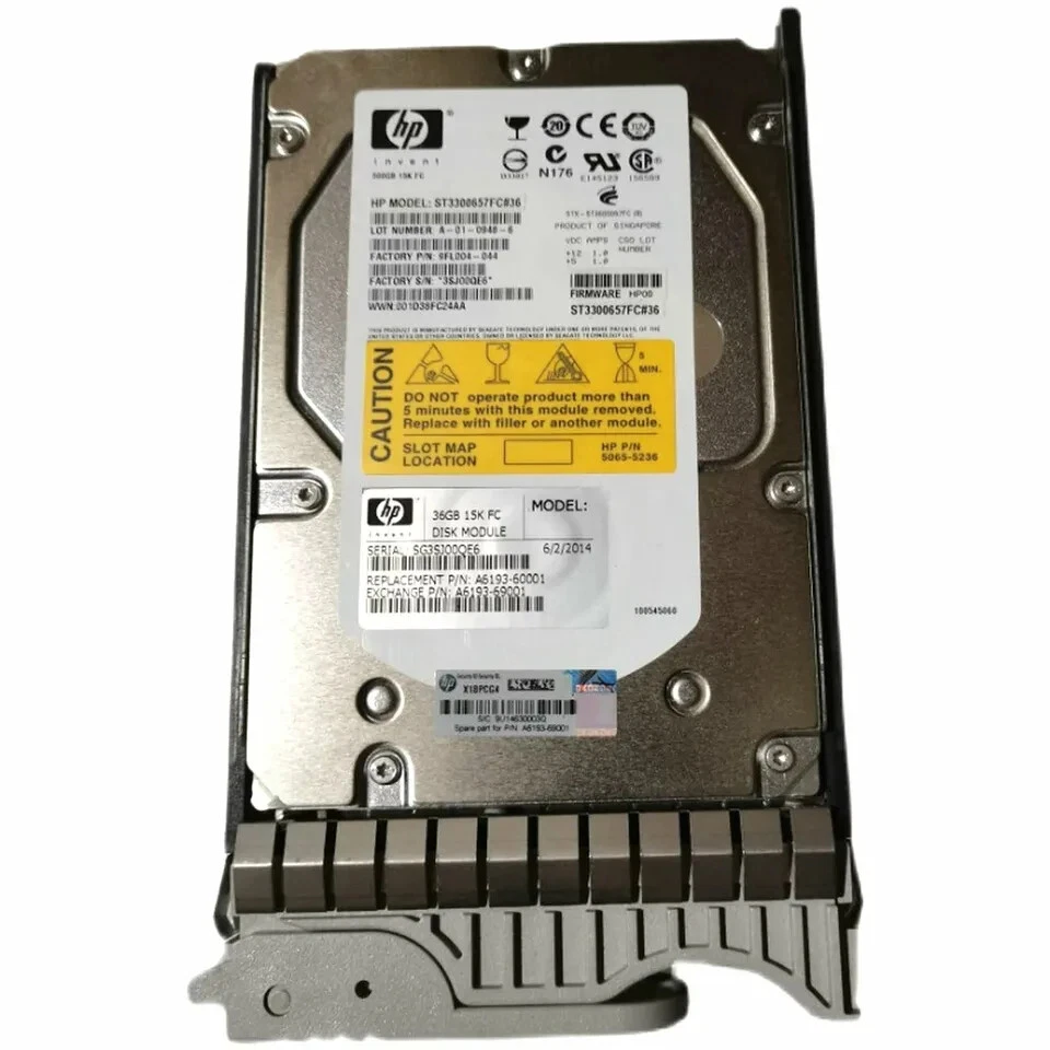 HP A6193A A6193-69001 36GB 15K Fibre Channel HDD w/Tray A6193-60001 - Image 2 of 4