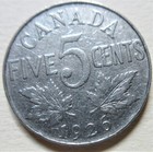 1926 Canada Five Cents Coin. Semi Key Nickel 5 Cents 5c .RJ