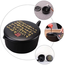 Ink Plate Pool Inking Inkstone with Lid Japanese Calligraphy Accessories