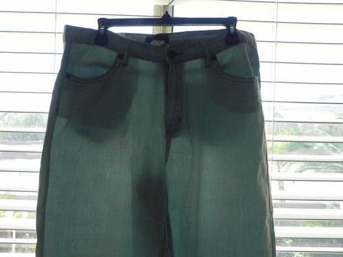 Venus Crop/Wide Pants 100% Cotton Light Weight Light Blue High Rise Size US 10 - Picture 7 of 9