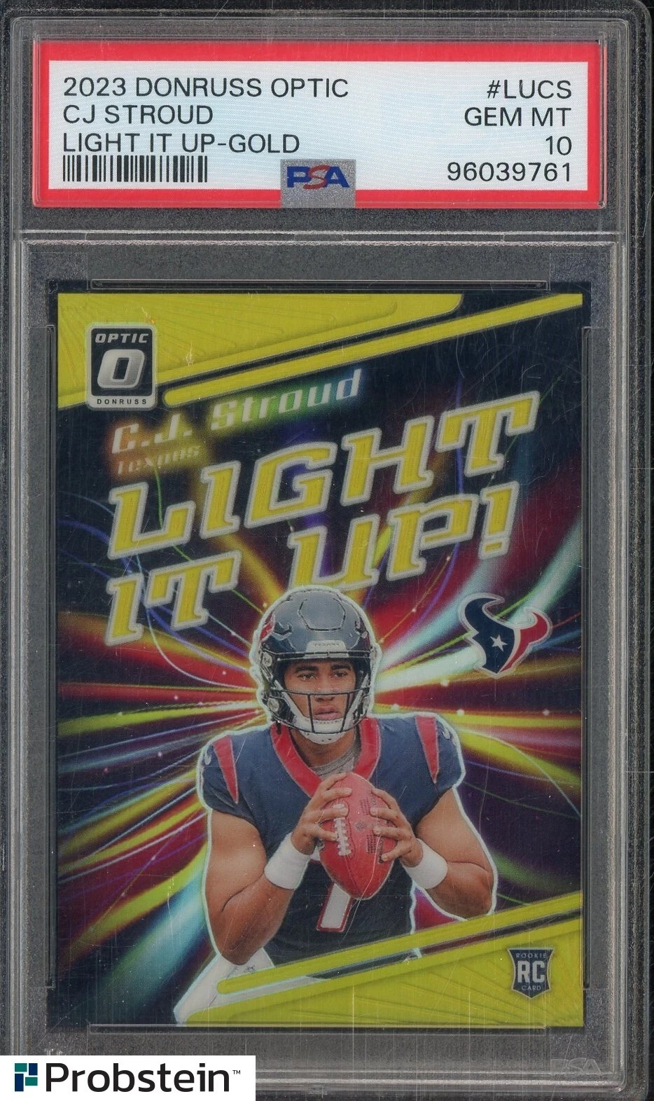 CJ Stroud Panini Donruss Optic Light It Up #LUCS Gold