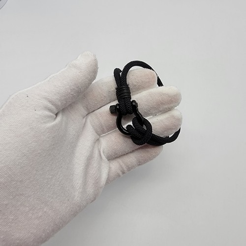 Bracelet homme nautique motard décontracté corde noire 8,25" - Photo 3/9