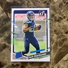 2023 Panini Donruss Rated Rookie #392 Zach Charbonnet Seahawks Card RC B-9. rookie card picture