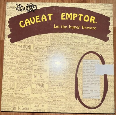 VTG Board Game Caveat Emptor Let The Buyer Beware 1971 PlanB Angeles Enjoyment