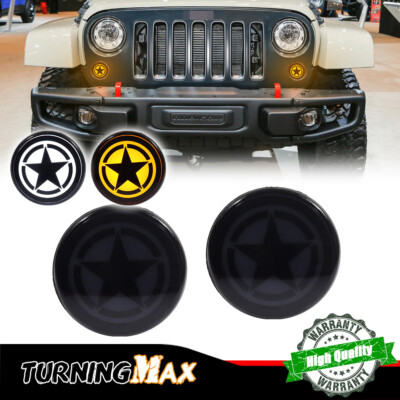 Smoked Switchback LED Front Bumper DRL Signal Lights Fits Jeep Wrangler JK 07-18
