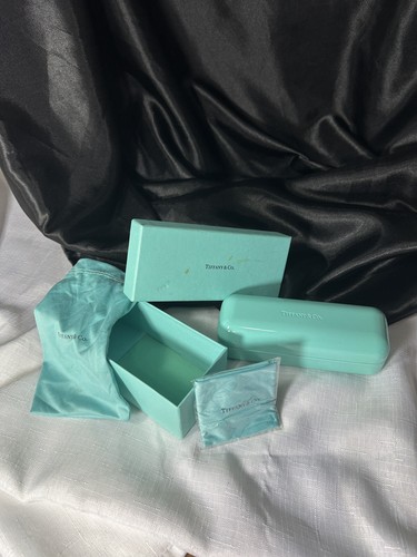 Tiffany Co Sunglass Case Box Hardshell Turquoise Hard Eyeglass Case, Cloth, Bag - Picture 5 of 5