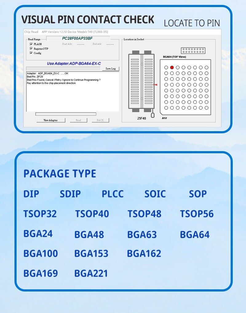 Programador universal USB XGecu T48 (TL866-3G)soporta mas  32000 integrados