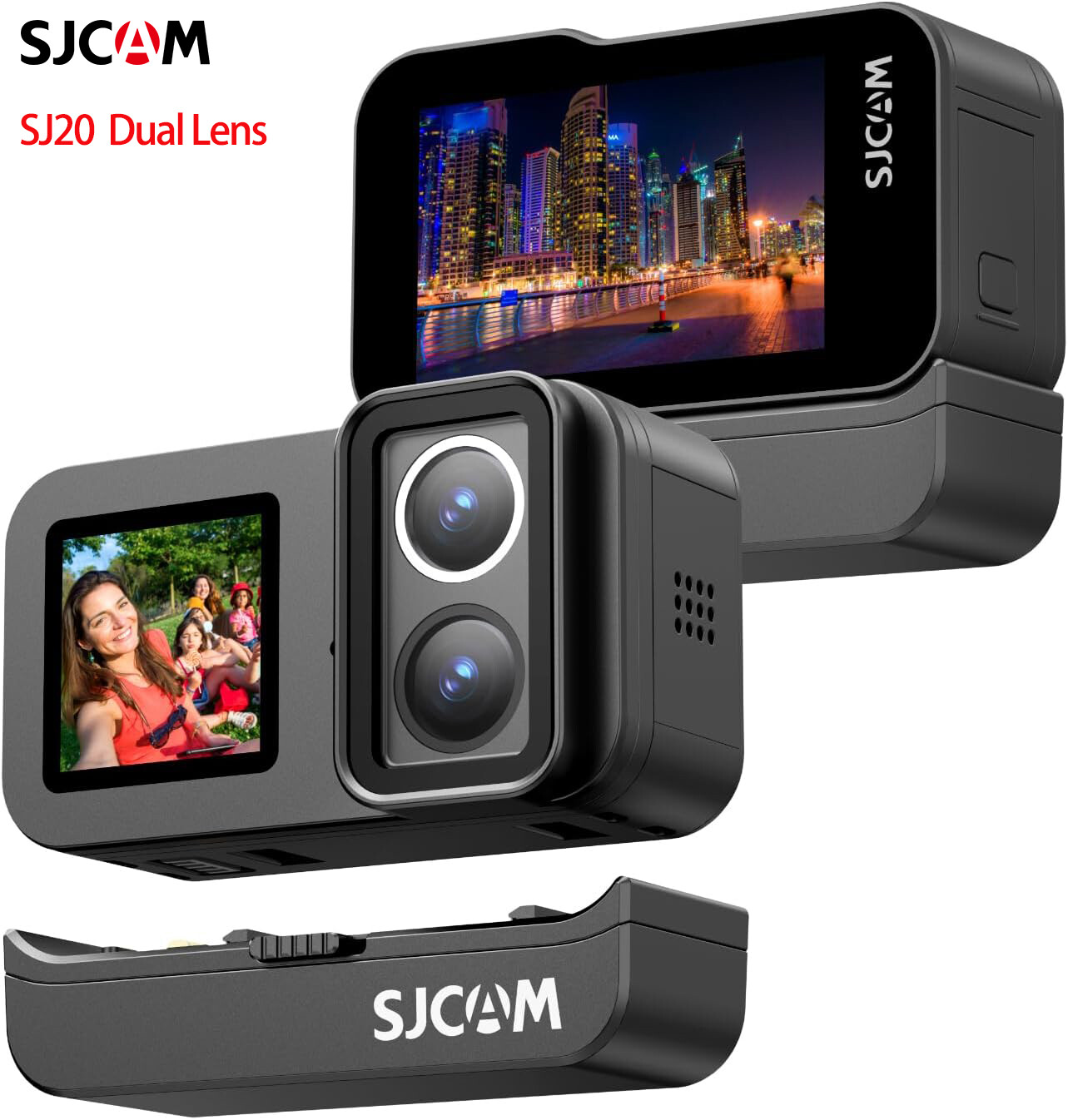 4K Action Camera Ultra HD 20MP Anti-shake Waterproof 30M Camera EIS Dual Lens-image