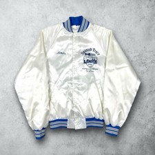 Vintage 80s Budweiser Sports League Satin Bomber Jacket Size Medium USA