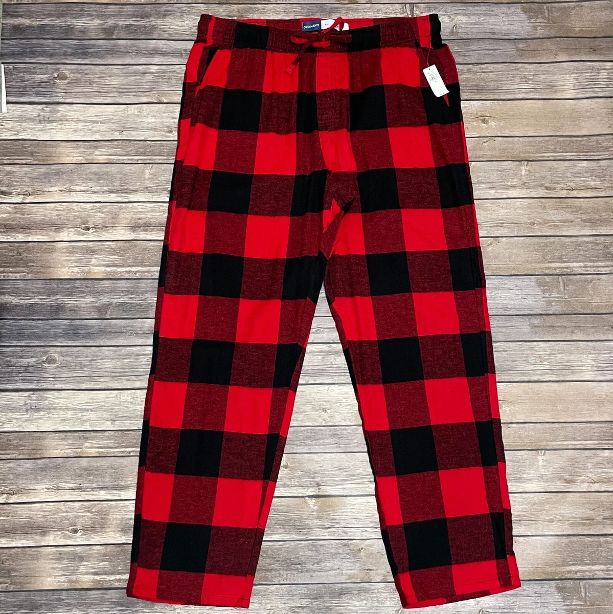 Old Navy Red Black Buffalo Plaid Fleece Pajama Pants NWT XL