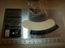 Aluminum Panel From Vintage Rockwell 9" Table Saw Model #34-580 Serial JH3085
