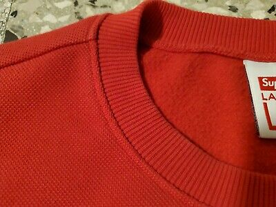 Supreme x Lacoste Pique Crewneck Sweatshirt SS17 red size Supreme x Lacoste Pique Crewneck Sweatshirt SS17 red size