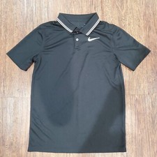 Nike Dry Fit Boys Size LargeStandard Fit Black Athletic Polo