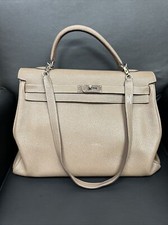 Hermes Kelly 40 Beige Leather Top Handle Shoulder Handbag K40