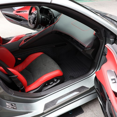 for Chevrolet Corvette C8 2020-2024 Black Floor Mats Liner All Season Pad Carpet - Picture 4 of 14