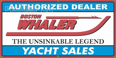 BOSTON WHALER BOATS VINTAGE OLD SCHOOL SIGN REMAKE BANNER SIGN ART MURAL