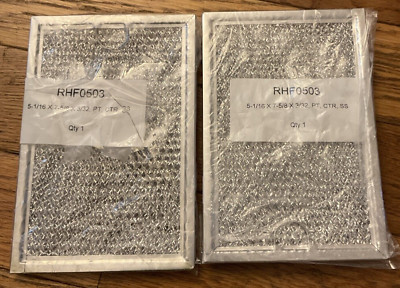 RHF0503 5-1/16 By 7-5/8 By 3/32 PT CTR SS STOVE VENT FILTER LOT OF 2 Fast Ship