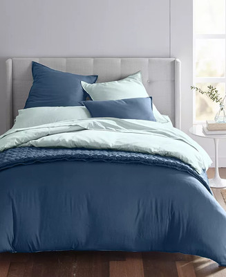 Oake Solid Reversible Cotton Tencel 3-Pc. Duvet Cover Set, King