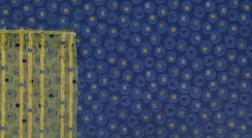 CRYPTON® FIZZY FUN MARINE BLUE CIRCLE GEOMETRIC JACQUARD FABRIC BY THE YARD 56"W - Picture 4 of 5