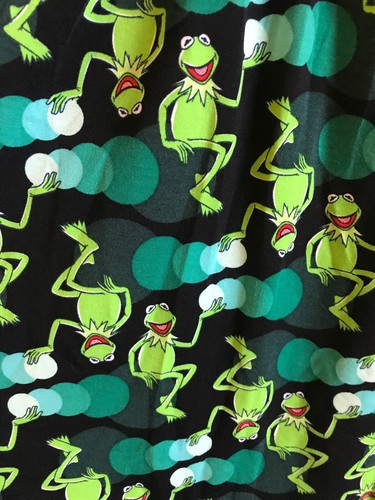 LuLaRoe Disney Mae Kermit the Frog Print NEW Size 12 Black & Green Dots 🦄 NWT * - Picture 8 of 9