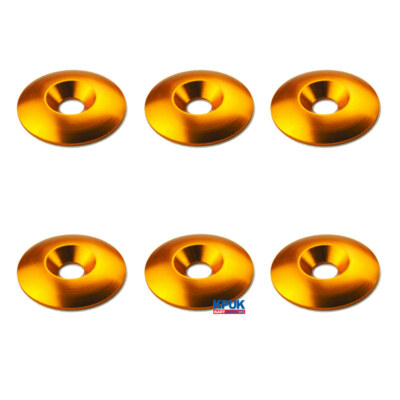 Kart 6 x M8 x 35 mm x 5 mm CSK Senkscheibe GOLD neu Kart Kartteile UK