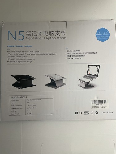 N5 Folding Laptop Stand Notebook Computer Rack Cooling Pad Portable Support B - Picture 11 of 12