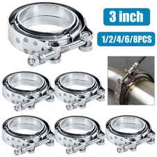 8X Exhaust Downpipe 3inch V-band Clamp 3" Male/Female Flange Kit SS304 stainless