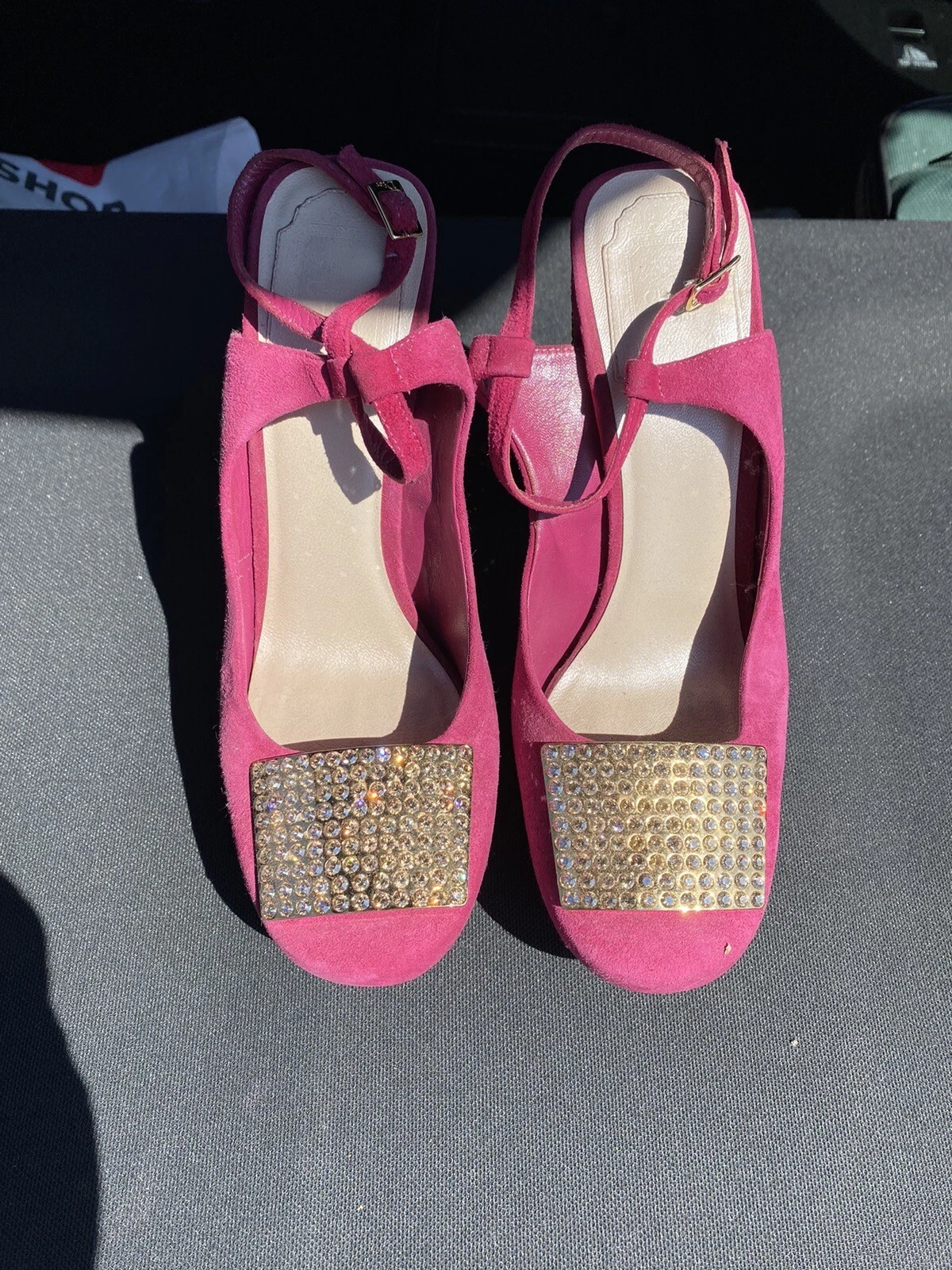 Escarpins Dior en daim rose cristal embelli taille 37