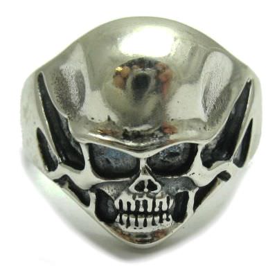Sterling Silver Biker Ring Skull Solid Genuine Stamped 925