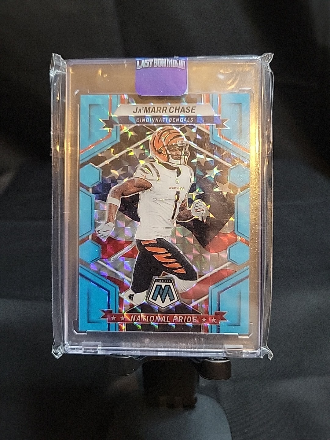 2023 Panini Mosaic Jamarr Chase Blue Fluorescent Prizm National Pride #14/15