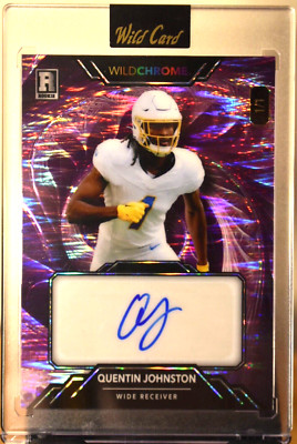 Quentin Johnston 2023 Wild Card Wildchrome Purple Oil Slick Auto 1/1 RC