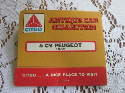 Vintage Citgo Antique 7 Car Collection 1905 5 Cv Peugeot Matchbook Model Kit Ebay