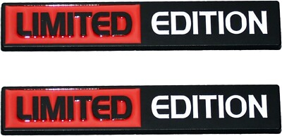2x Limited Edition Emblem 3D Fender for Universal Car Truck SUV Red Black White